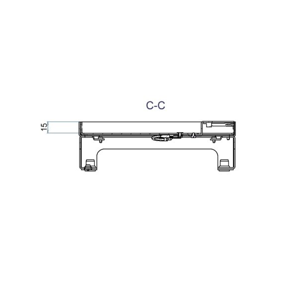Produktbild UBD 215 206  -  Unterflur-Bodendose UBD 210 small inkl. Deckel mit Kante, geschlossen, 15mm Vertiefung und 1 Bürstenauslass